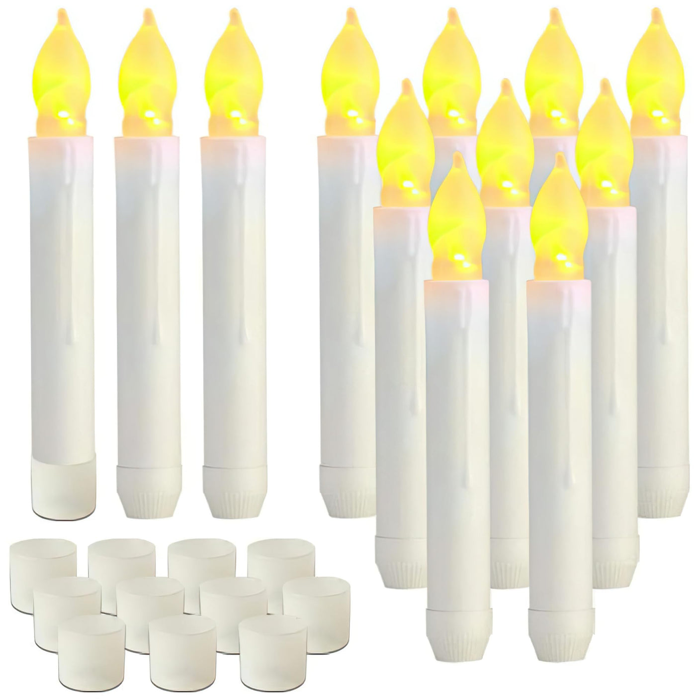 20 Pcs Floating Candles with Wand, Hanging Candles with Timer, Magic Deco Candles Flickering Warm Light, Flameless Taper Candles with Wand Remote, LED Candlesticks for Birthday Halloween Party Decor - Build Your Ideas