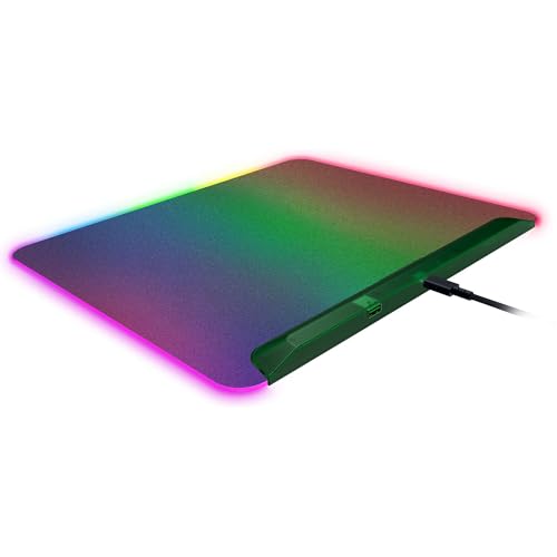 Razer Firefly V2 Pro Fully Illuminated RGB Gaming Mouse Mat: Backlit Design - 15 Zone Chroma Lighting - USB 2.0 Port - Detachable USB Type C Cable - Micro Textured Surface - Anti Slip Base