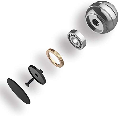 Kinetic Desk Toys,Full Body Optical Illusion Spinner Ball,Gifts for Men,Women,Kids 1.5” Size (Silver)
