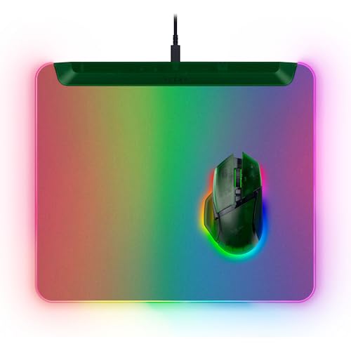 Razer Firefly V2 Pro Fully Illuminated RGB Gaming Mouse Mat: Backlit Design - 15 Zone Chroma Lighting - USB 2.0 Port - Detachable USB Type C Cable - Micro Textured Surface - Anti Slip Base