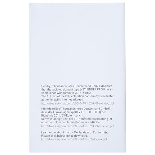 Esky Key Finder Locator with Sound, Stick-on TV Remote Control Finder, Item Locator Tags with 85dB Noise Sound 6 Receivers, Wallet Tracker Key Finders for Finding Keys, Remote Gift Idea