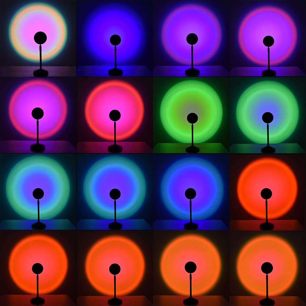 YouOKLight Sunset Lamp, Sunset Projector Lamp 10W LED Sunset Light Night Light 180 Degree Rotation Romantic Rainbow Light USB Charging for Bedroom Party Home Decor, Rainbow…