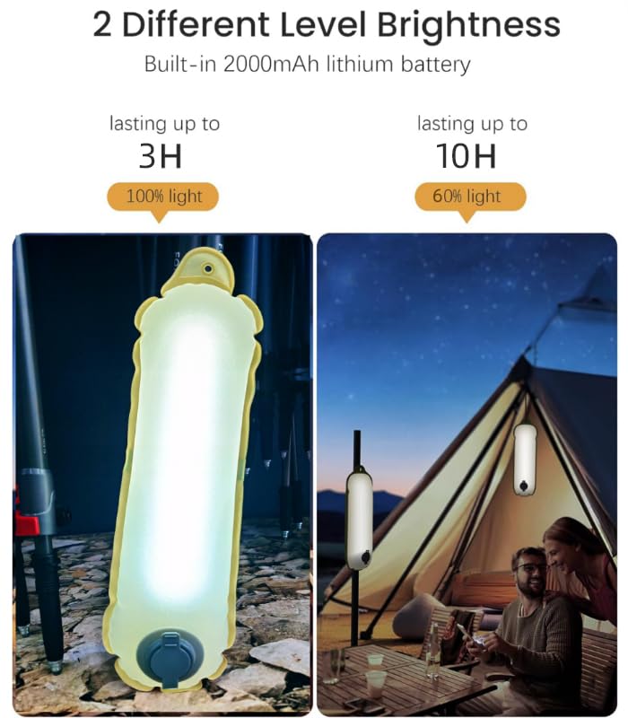 Inflatable LED Light Portable Lightweight Multicolor Camping Light Trip (4 Lighting Modes)