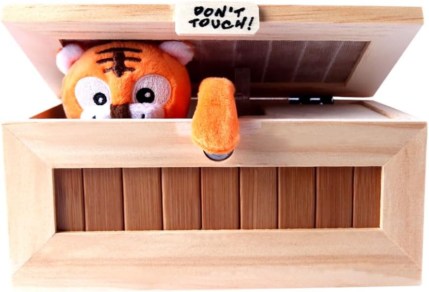 Don't Touch Useless Box with Attitude Leave Me Alone Surprises Machine-Gags & Practical Joke Decorative & Endless Fun- Cute Tiger