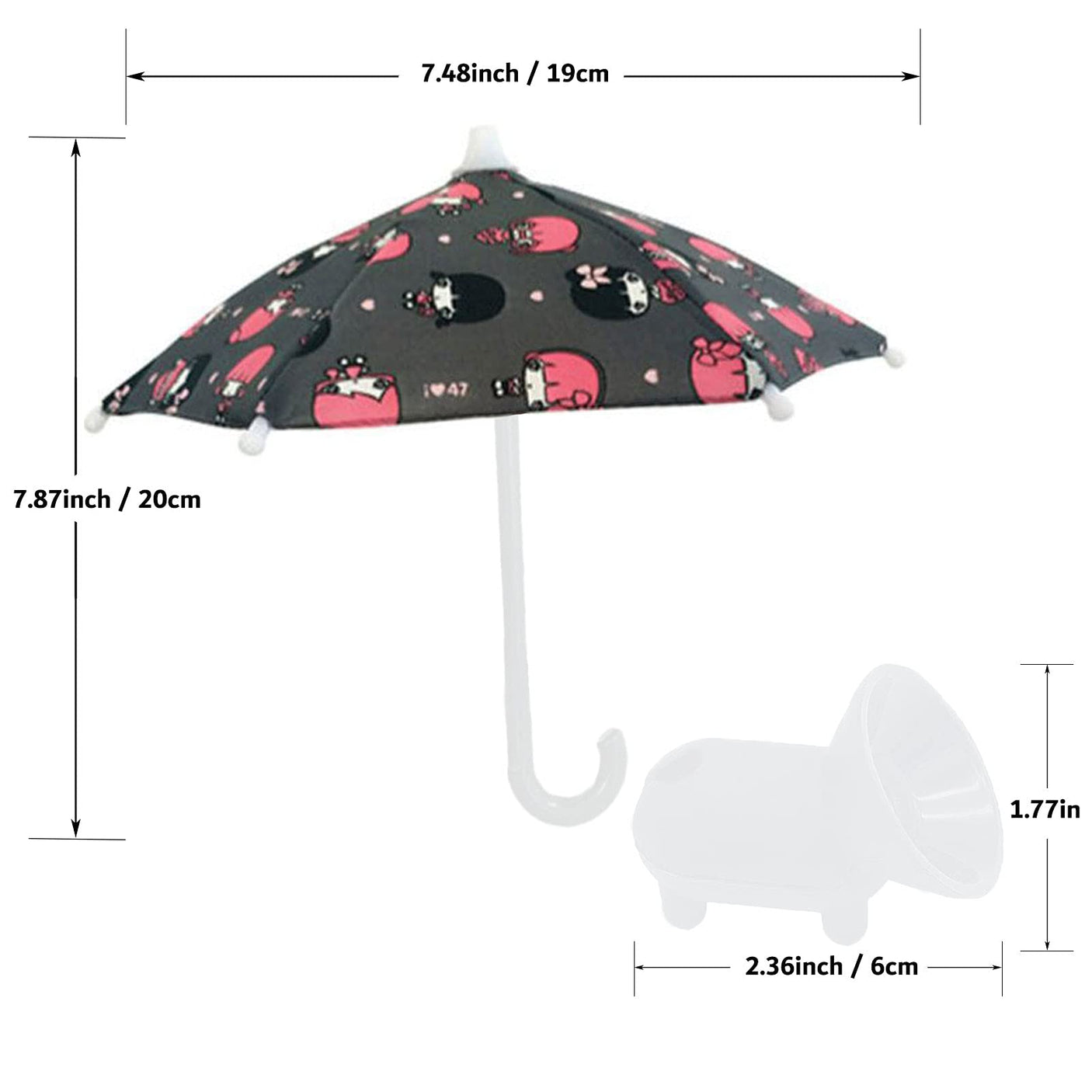 Phone Umbrella Suction Cup Stand - Universal Adjustable Piggy Phone Stand Sun Visor, Sun Shade Cover, Sun Shield with Suction Cup Mount Phone Holder Anti-Refection Block Glare