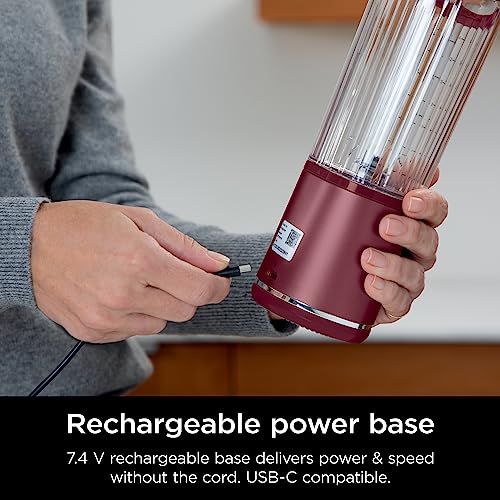 Ninja BC155PS Blast Two-Pack Portable Blender, Cordless, 18oz. Vessel, Personal Blender-for Shakes & Smoothies, BPA Free, Leakproof-Lid & Sip Spout, Rechargeable, Dishwasher Safe Parts, Peach & Stone