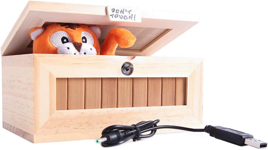 Don't Touch Useless Box with Attitude Leave Me Alone Surprises Machine-Gags & Practical Joke Decorative & Endless Fun- Cute Tiger