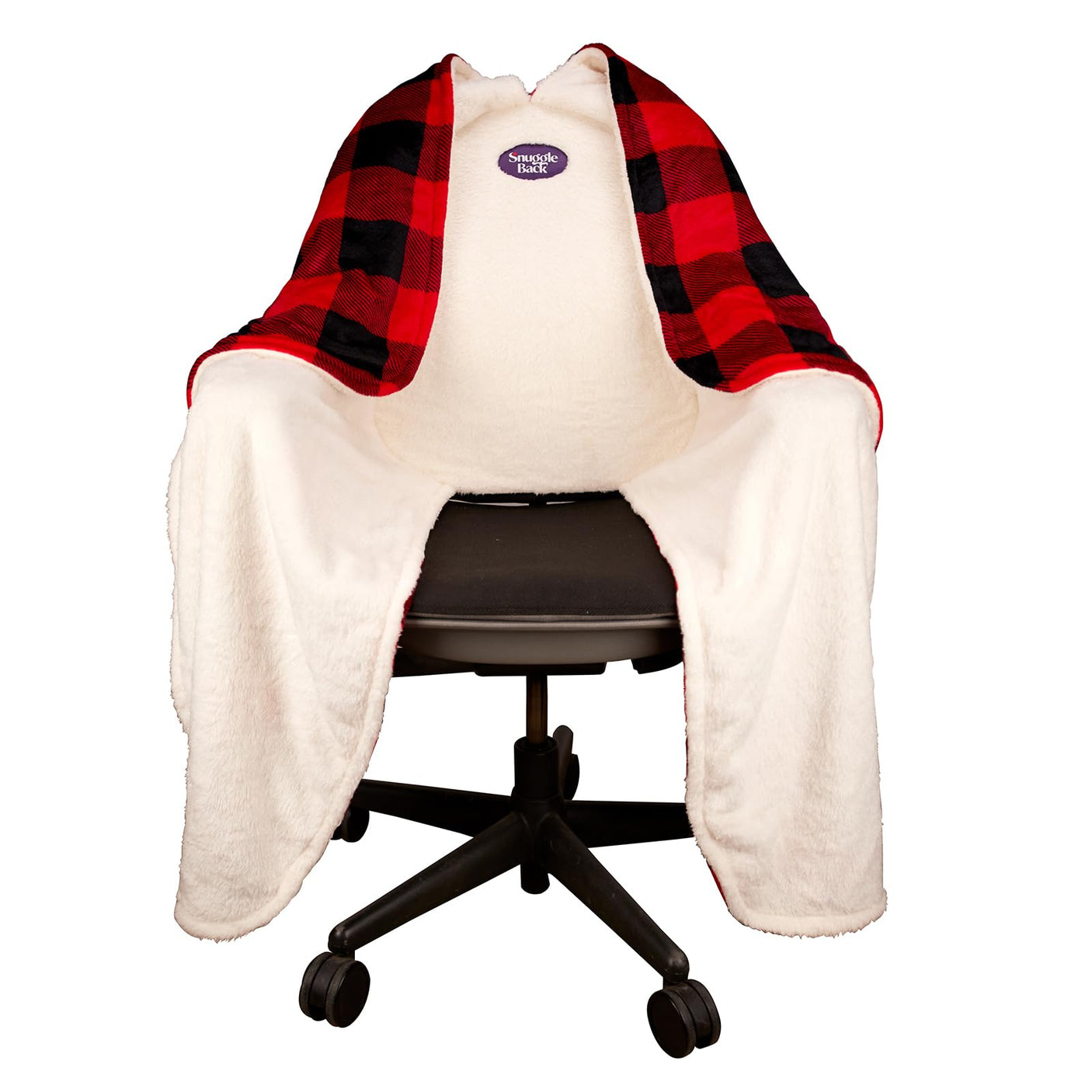 The Original Office Chair Blanket by SnuggleBack; Cozy Comfy Office Desk Chair Wrap Attaches for Convenient Heat and Hands-Free. Stay Warm In The Winter or Summer. Sherpa Fur Lining
