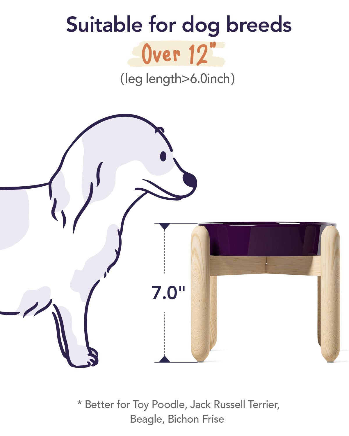 LE TAUCI Dog Bowls Slow Feeder Ceramic, 1.5 Cups Slow Feeding Dog Bowl Small Medium Breed, Puppy Slow Feeder Bowl for Fast Eater, Dog Dishes to Slow Down Eating, Puzzle Dog Food Bowl, Maze Purple