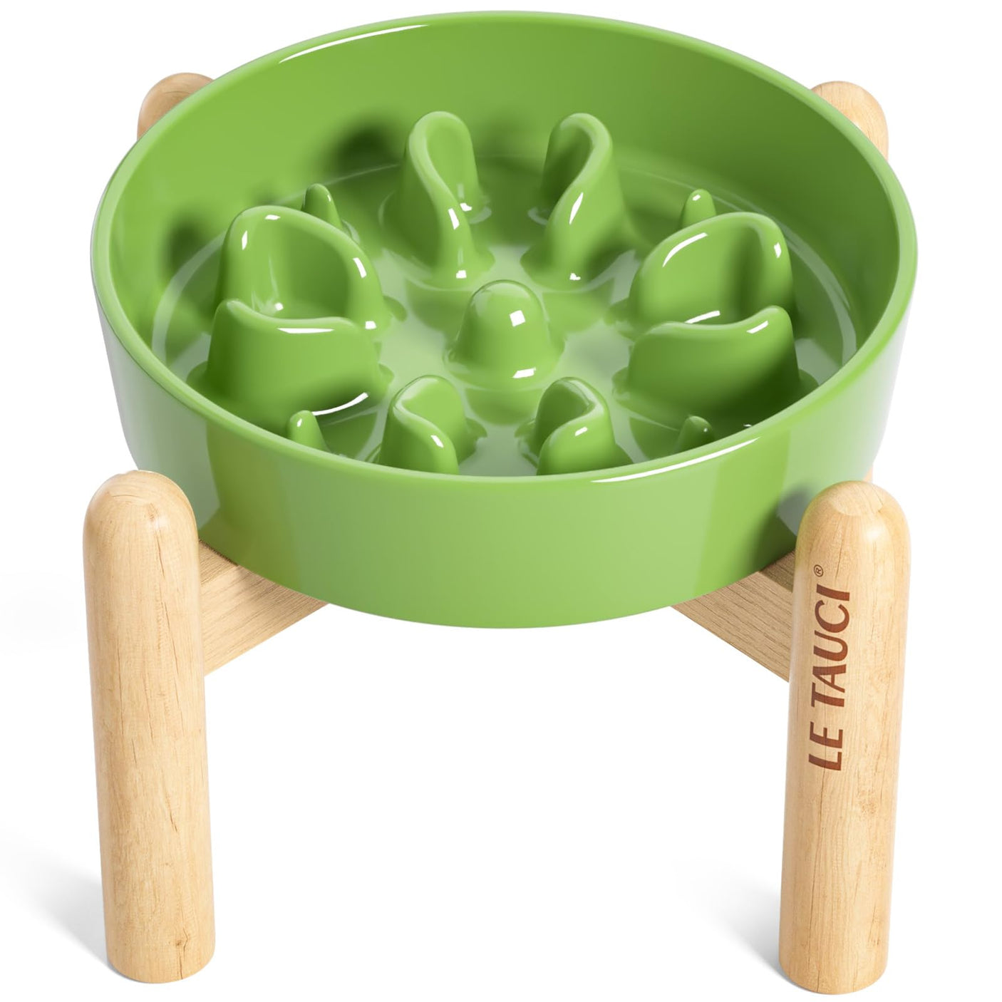 LE TAUCI Dog Bowls Slow Feeder Ceramic, 1.5 Cups Slow Feeding Dog Bowl Small Medium Breed, Puppy Slow Feeder Bowl for Fast Eater, Dog Dishes to Slow Down Eating, Puzzle Dog Food Bowl, Maze Purple