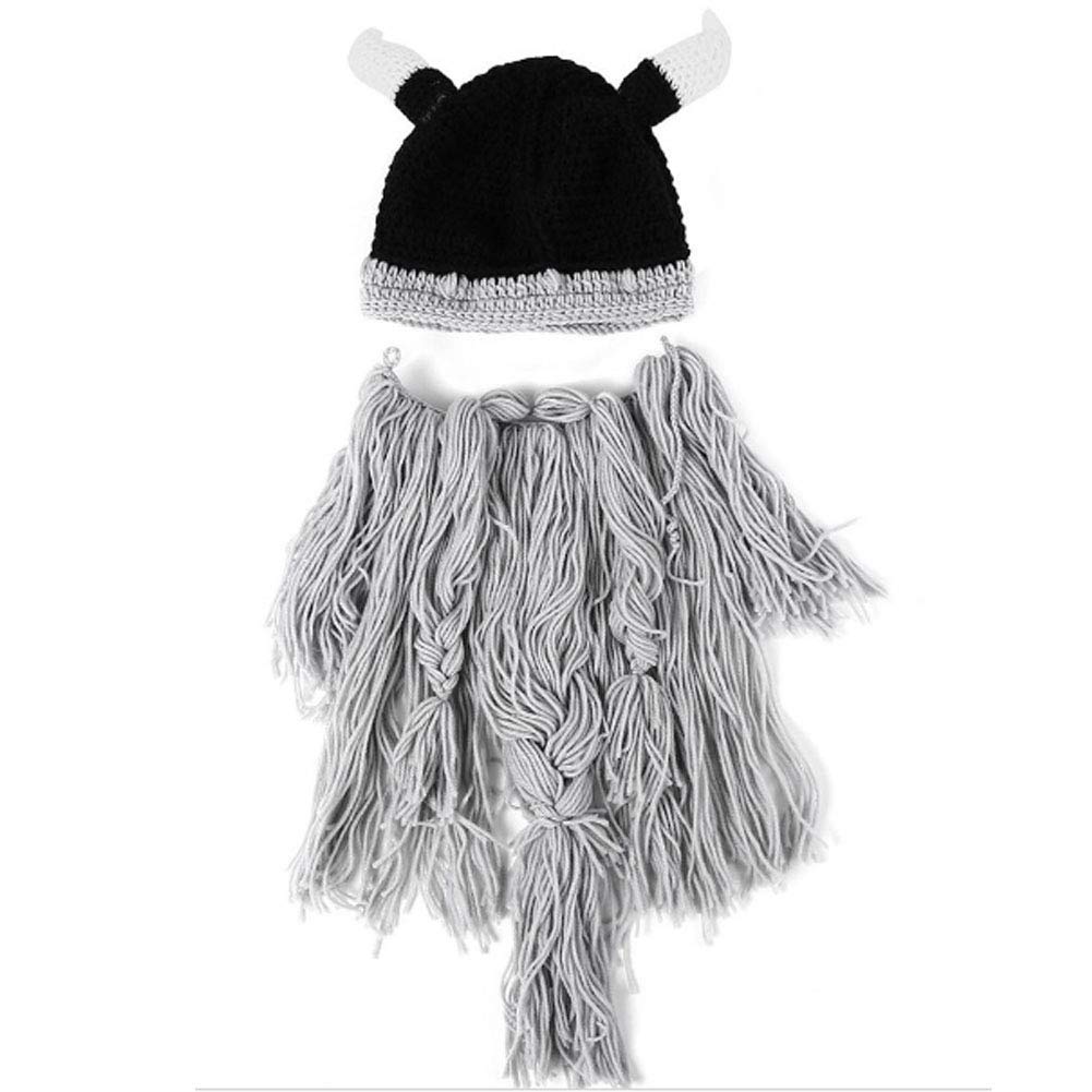 Creative Barbarian Knit Beard Hat Funny Knit Cap Wig Beanie Hats Beard Facemask