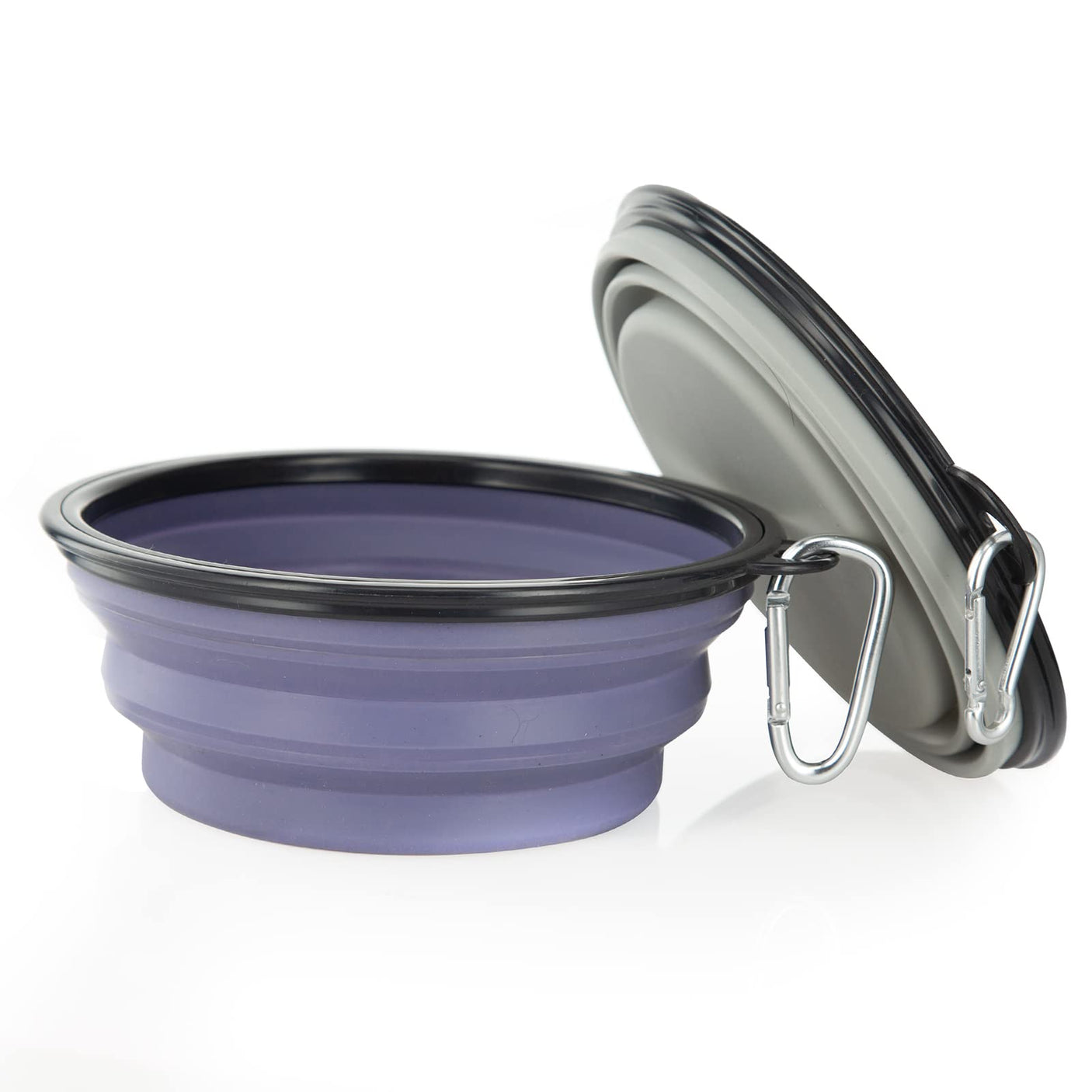 Dog Bowl Pet Collapsible Bowls, 2 Pack for Cats Dogs, Portable Pet Feeding Watering Dish for Walking Parking Traveling with 2 Carabiners (Small, Blue+Green)