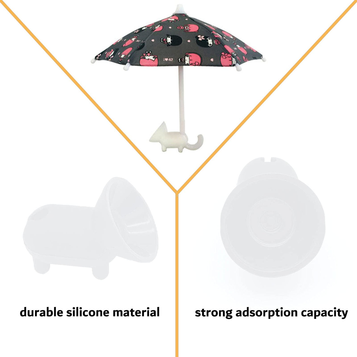 Phone Umbrella Suction Cup Stand - Universal Adjustable Piggy Phone Stand Sun Visor, Sun Shade Cover, Sun Shield with Suction Cup Mount Phone Holder Anti-Refection Block Glare