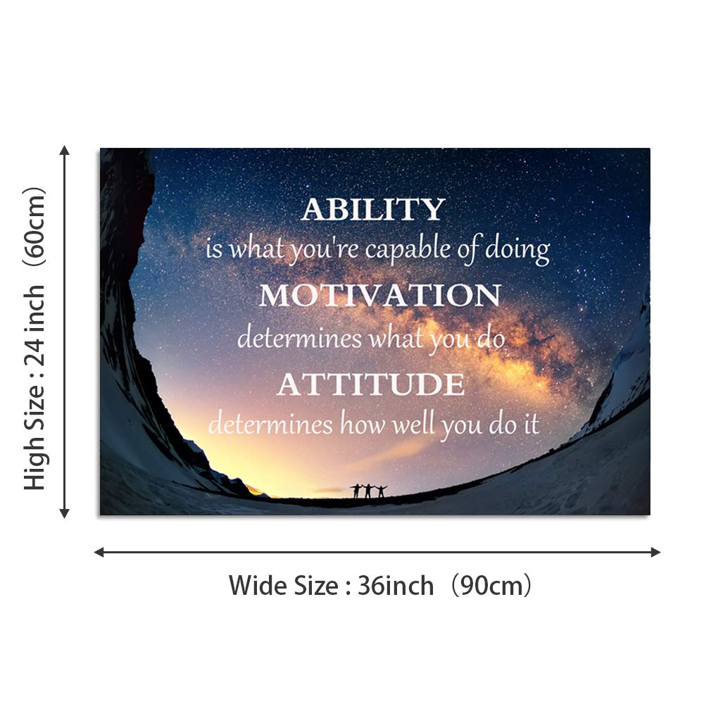 Success Tree Inspirational Quote Canvas Wall Art Motivational Motto Painting Inspiring Entrepreneur Posters Prints Artwork Decor Framed for Home Office Classroom Ready to Hang - 12" Wx18 H