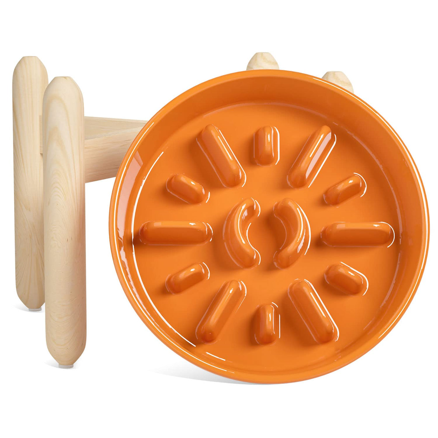 LE TAUCI Dog Bowls Slow Feeder Ceramic, 1.5 Cups Slow Feeding Dog Bowl Small Medium Breed, Puppy Slow Feeder Bowl for Fast Eater, Dog Dishes to Slow Down Eating, Puzzle Dog Food Bowl, Maze Purple