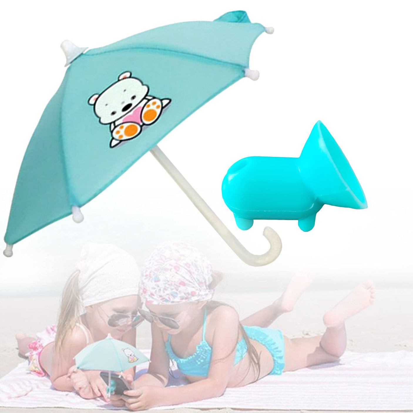 Phone Umbrella Suction Cup Stand - Universal Adjustable Piggy Phone Stand Sun Visor, Sun Shade Cover, Sun Shield with Suction Cup Mount Phone Holder Anti-Refection Block Glare