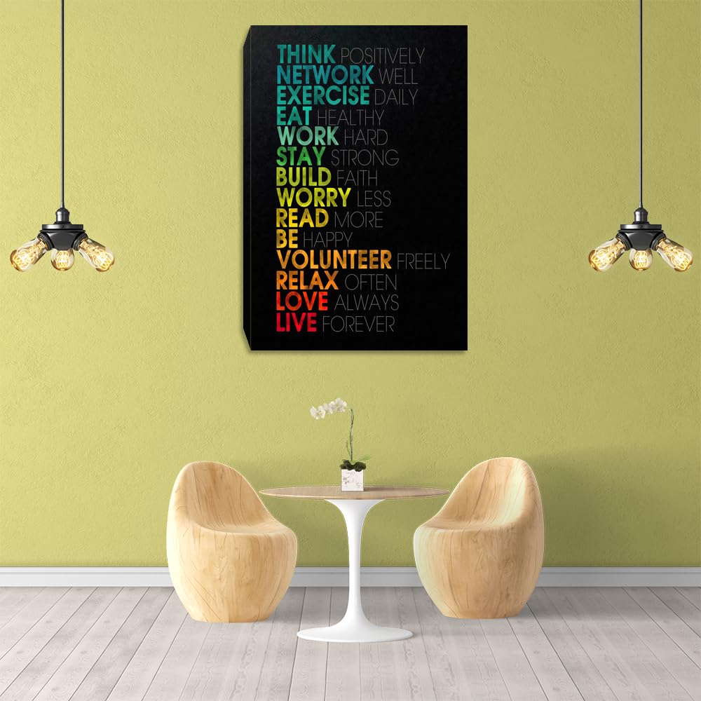 Success Tree Inspirational Quote Canvas Wall Art Motivational Motto Painting Inspiring Entrepreneur Posters Prints Artwork Decor Framed for Home Office Classroom Ready to Hang - 12" Wx18 H