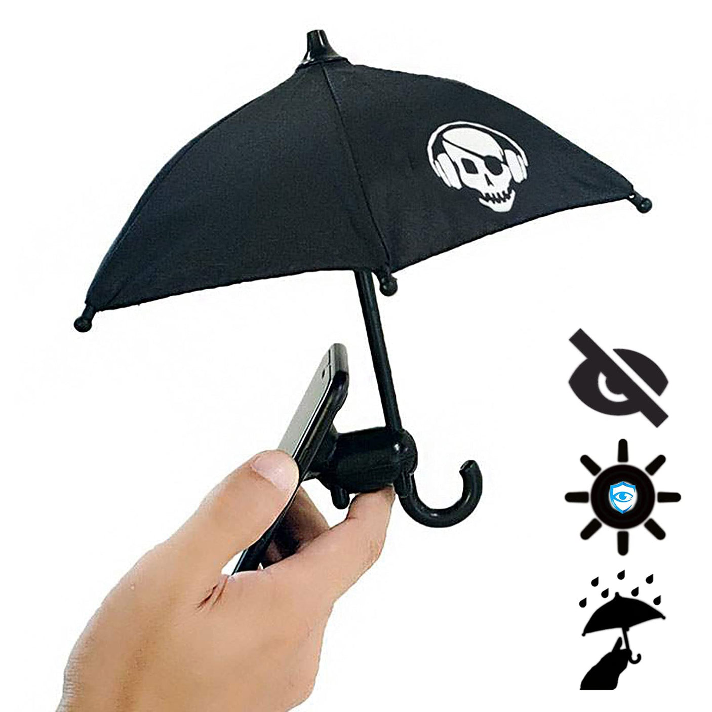 Phone Umbrella Suction Cup Stand - Universal Adjustable Piggy Phone Stand Sun Visor, Sun Shade Cover, Sun Shield with Suction Cup Mount Phone Holder Anti-Refection Block Glare