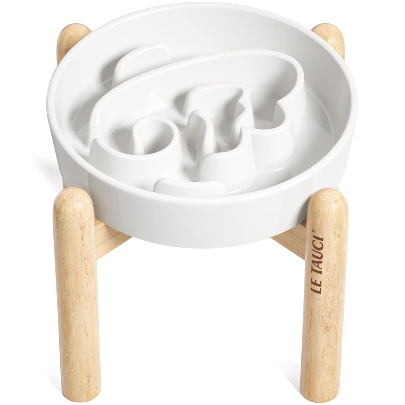 LE TAUCI Dog Bowls Slow Feeder Ceramic, 1.5 Cups Slow Feeding Dog Bowl Small Medium Breed, Puppy Slow Feeder Bowl for Fast Eater, Dog Dishes to Slow Down Eating, Puzzle Dog Food Bowl, Maze Purple