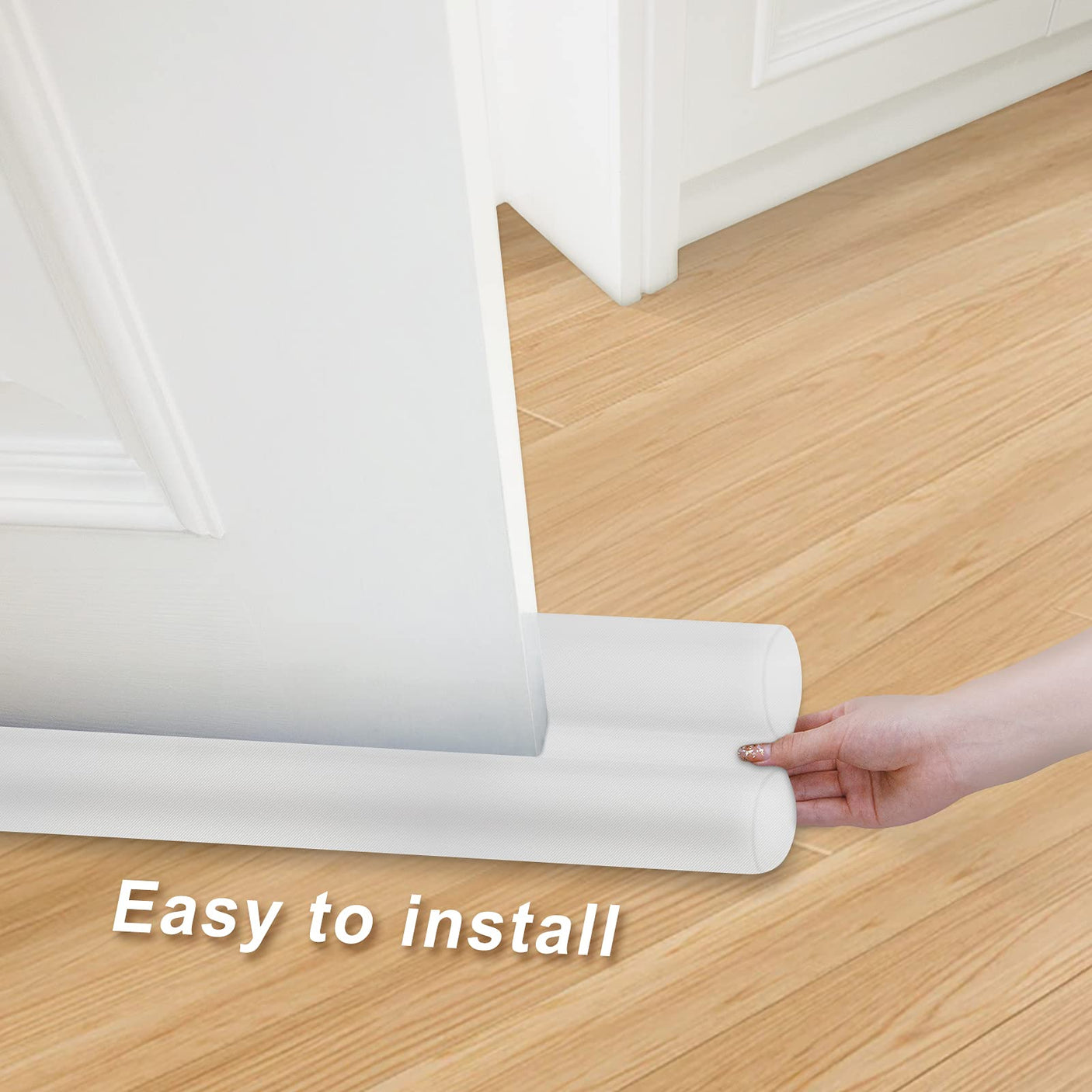 MAXTID Large Door Draft Stopper for Bottom of Doors 36” Under Door Draft Noise Blocker Black Gap Stoppers Door Draft Guard for Bottom of Doors Adjustable Door Seal Sweep Draft Home Essentials Gadgets