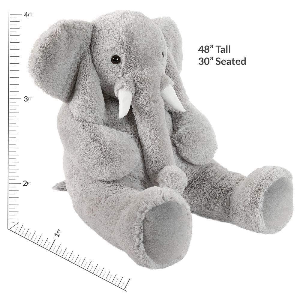Vermont Teddy Bear Giant Elephant Stuffed Animal - 6 Foot Big Stuffed Elephant Plush from Giant Cuddle Collection - Collectible Plushies for Kids & Adults | Crafted in The USA
