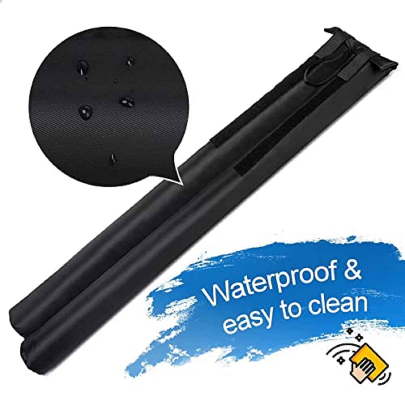 MAXTID Large Door Draft Stopper for Bottom of Doors 36” Under Door Draft Noise Blocker Black Gap Stoppers Door Draft Guard for Bottom of Doors Adjustable Door Seal Sweep Draft Home Essentials Gadgets