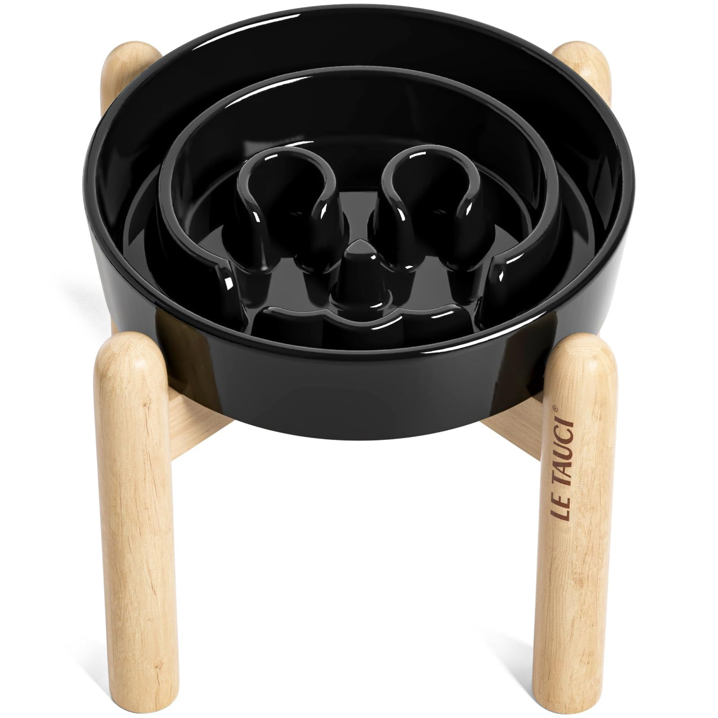 LE TAUCI Dog Bowls Slow Feeder Ceramic, 1.5 Cups Slow Feeding Dog Bowl Small Medium Breed, Puppy Slow Feeder Bowl for Fast Eater, Dog Dishes to Slow Down Eating, Puzzle Dog Food Bowl, Maze Purple