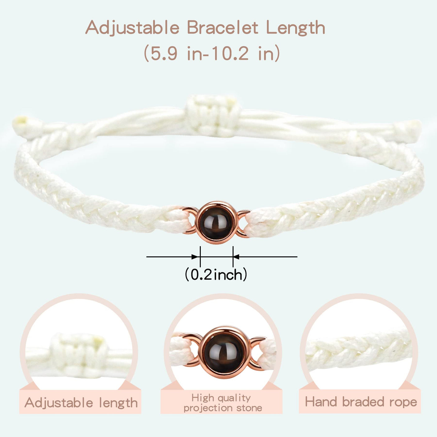 SUPHELPU Custom Bracelets with Picture Inside, Picture Bracelet Personalized Photo, Women's Identification Bracelets, Memorial Gifts for Loved One