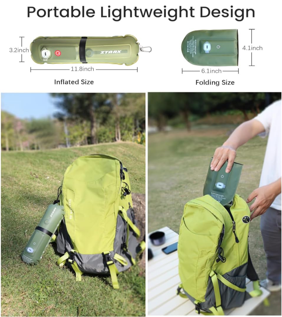 Inflatable LED Light Portable Lightweight Multicolor Camping Light Trip (4 Lighting Modes)