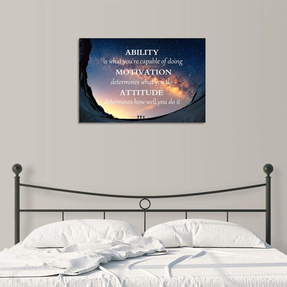 Success Tree Inspirational Quote Canvas Wall Art Motivational Motto Painting Inspiring Entrepreneur Posters Prints Artwork Decor Framed for Home Office Classroom Ready to Hang - 12" Wx18 H