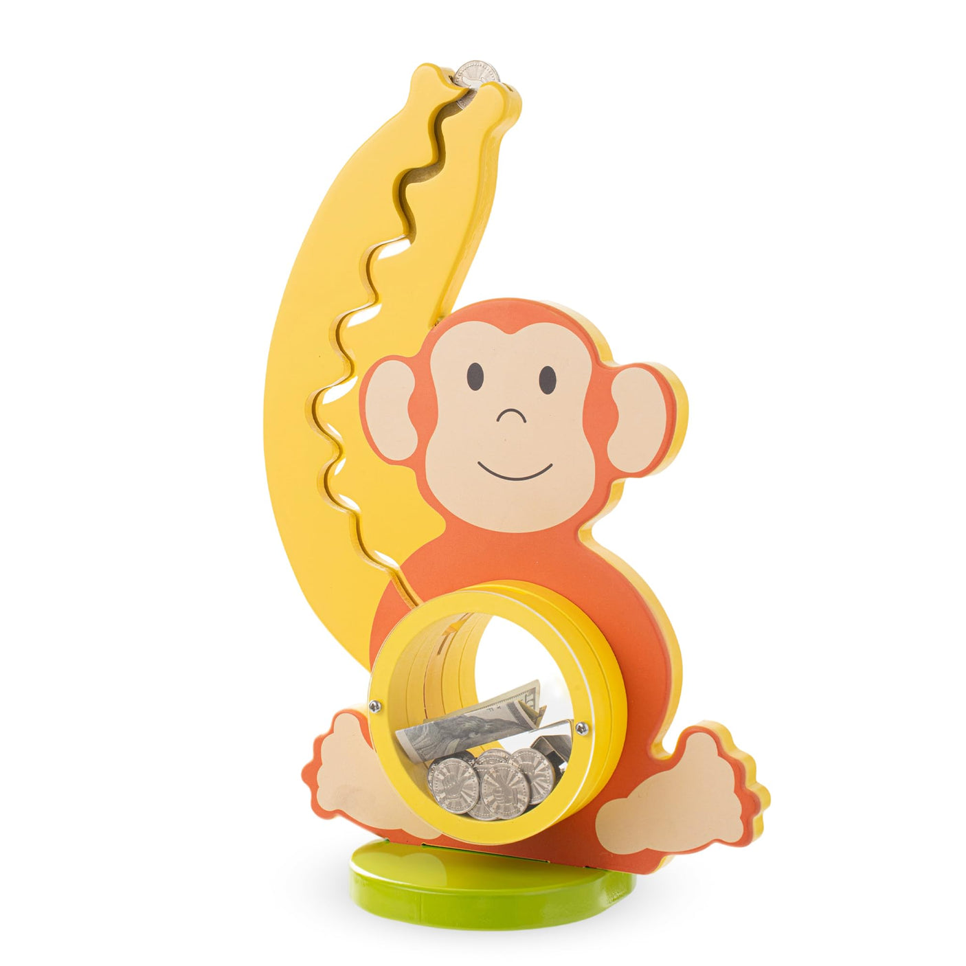 Wooden Dinosaur Piggy Bank Boalord for Boys Kids Girls Clear Big Belly Animal Coin Bank for Toddler Real Money Toy(Dino-Blue)