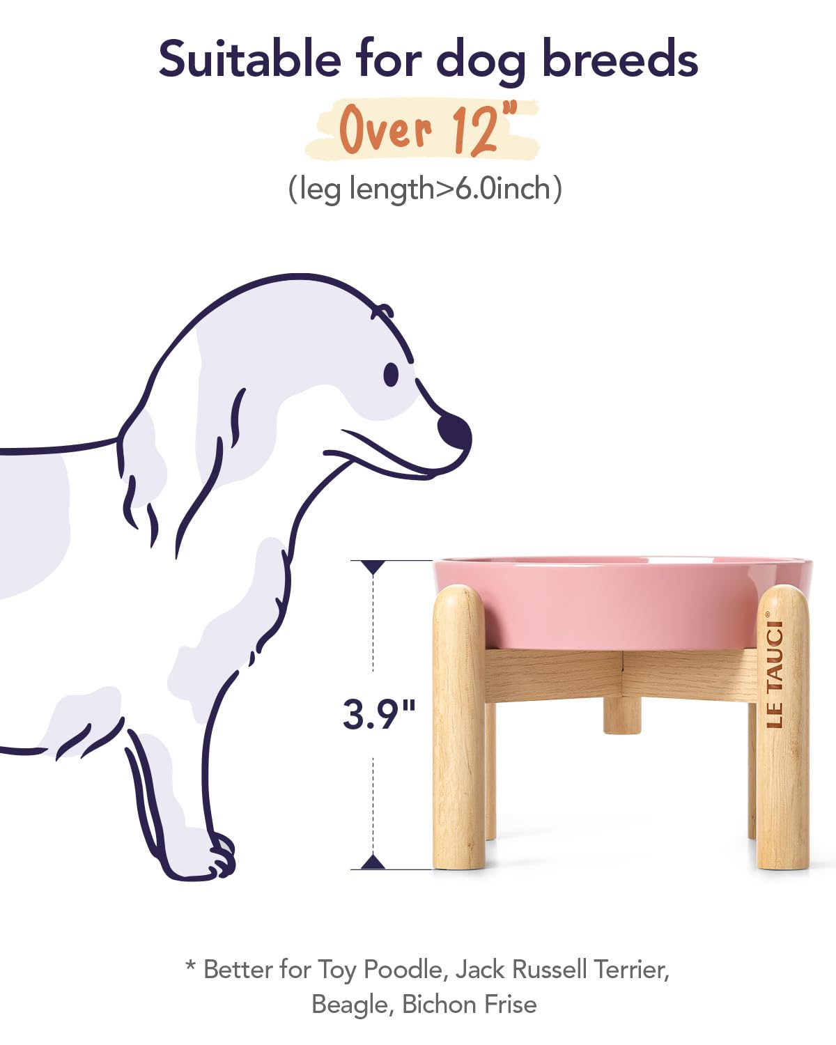 LE TAUCI Dog Bowls Slow Feeder Ceramic, 1.5 Cups Slow Feeding Dog Bowl Small Medium Breed, Puppy Slow Feeder Bowl for Fast Eater, Dog Dishes to Slow Down Eating, Puzzle Dog Food Bowl, Maze Purple