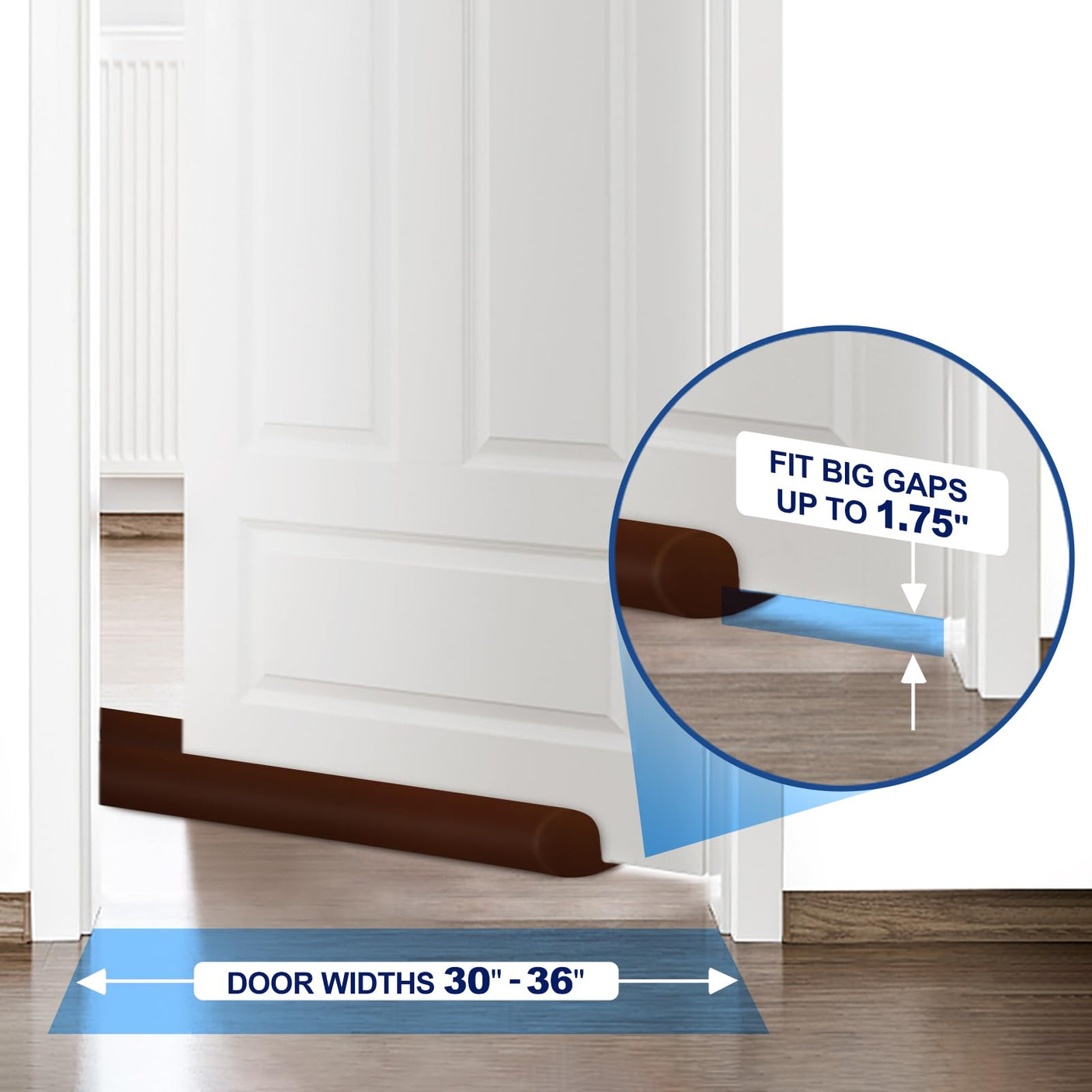 MAXTID Large Door Draft Stopper for Bottom of Doors 36” Under Door Draft Noise Blocker Black Gap Stoppers Door Draft Guard for Bottom of Doors Adjustable Door Seal Sweep Draft Home Essentials Gadgets