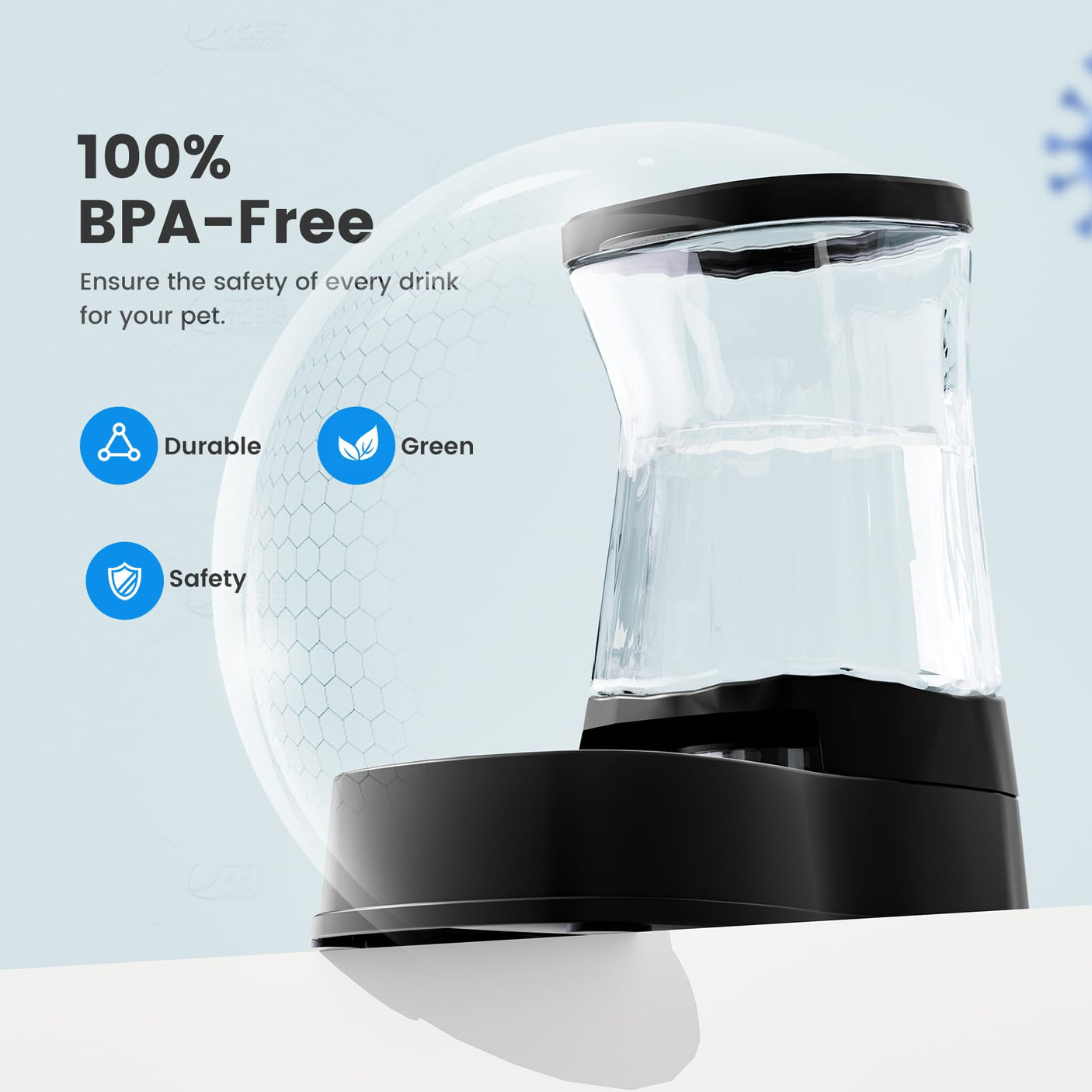 Gardner Pet Automatic Dog Water Dispenser Gravity Stainless Steel Water Waterer Feeder, 100% BPA-Free Large Capacity Water Feeding Bowls for Medium & Large-Sized Dogs Cats Other Pets -(1 Gallon)