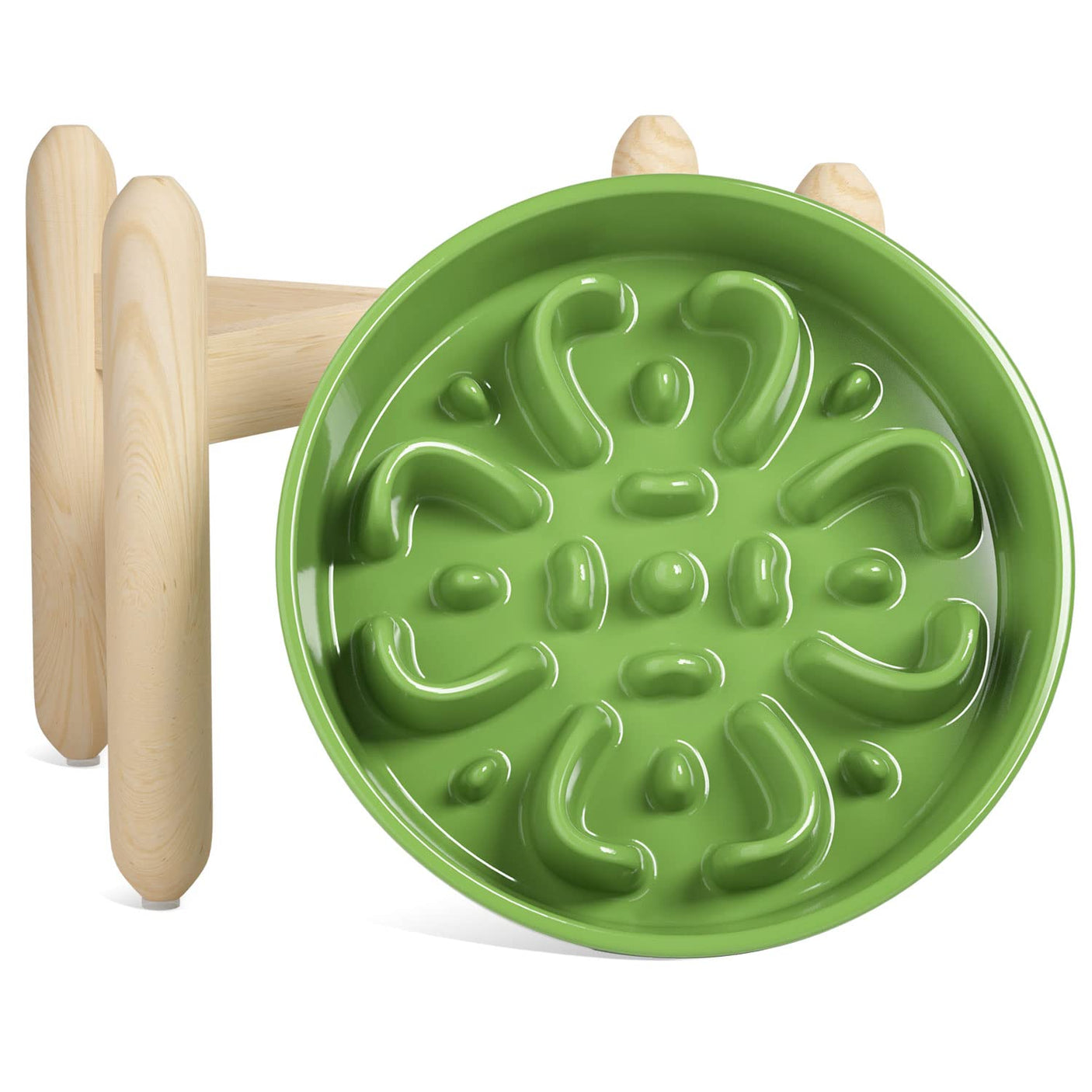 LE TAUCI Dog Bowls Slow Feeder Ceramic, 1.5 Cups Slow Feeding Dog Bowl Small Medium Breed, Puppy Slow Feeder Bowl for Fast Eater, Dog Dishes to Slow Down Eating, Puzzle Dog Food Bowl, Maze Purple