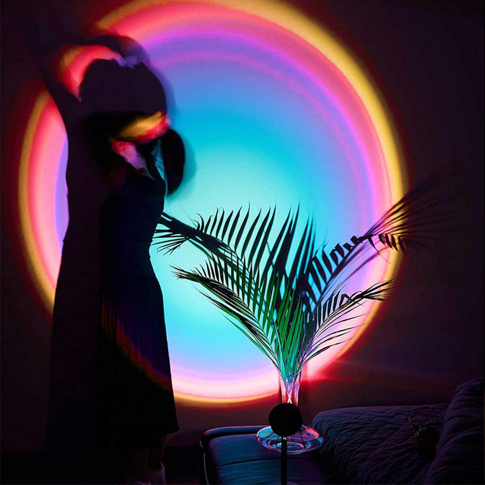 YouOKLight Sunset Lamp, Sunset Projector Lamp 10W LED Sunset Light Night Light 180 Degree Rotation Romantic Rainbow Light USB Charging for Bedroom Party Home Decor, Rainbow…