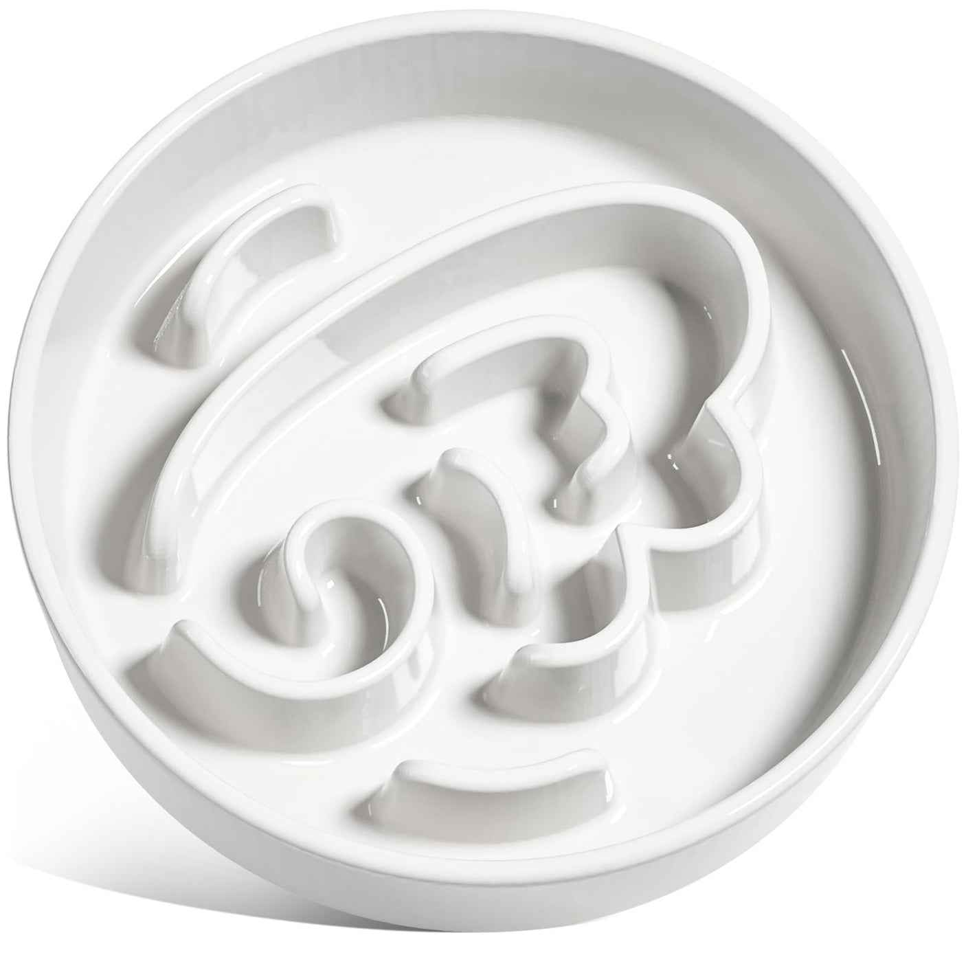 LE TAUCI Dog Bowls Slow Feeder Ceramic, 1.5 Cups Slow Feeding Dog Bowl Small Medium Breed, Puppy Slow Feeder Bowl for Fast Eater, Dog Dishes to Slow Down Eating, Puzzle Dog Food Bowl, Maze Purple