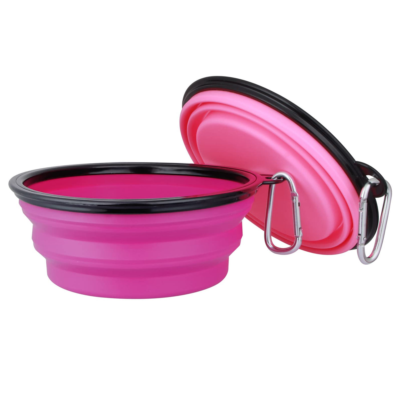 Dog Bowl Pet Collapsible Bowls, 2 Pack for Cats Dogs, Portable Pet Feeding Watering Dish for Walking Parking Traveling with 2 Carabiners (Small, Blue+Green)