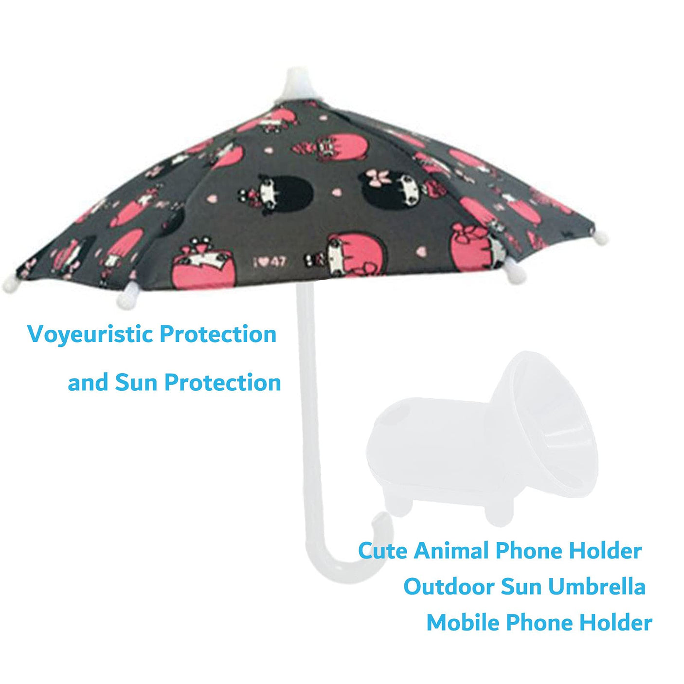 Phone Umbrella Suction Cup Stand - Universal Adjustable Piggy Phone Stand Sun Visor, Sun Shade Cover, Sun Shield with Suction Cup Mount Phone Holder Anti-Refection Block Glare