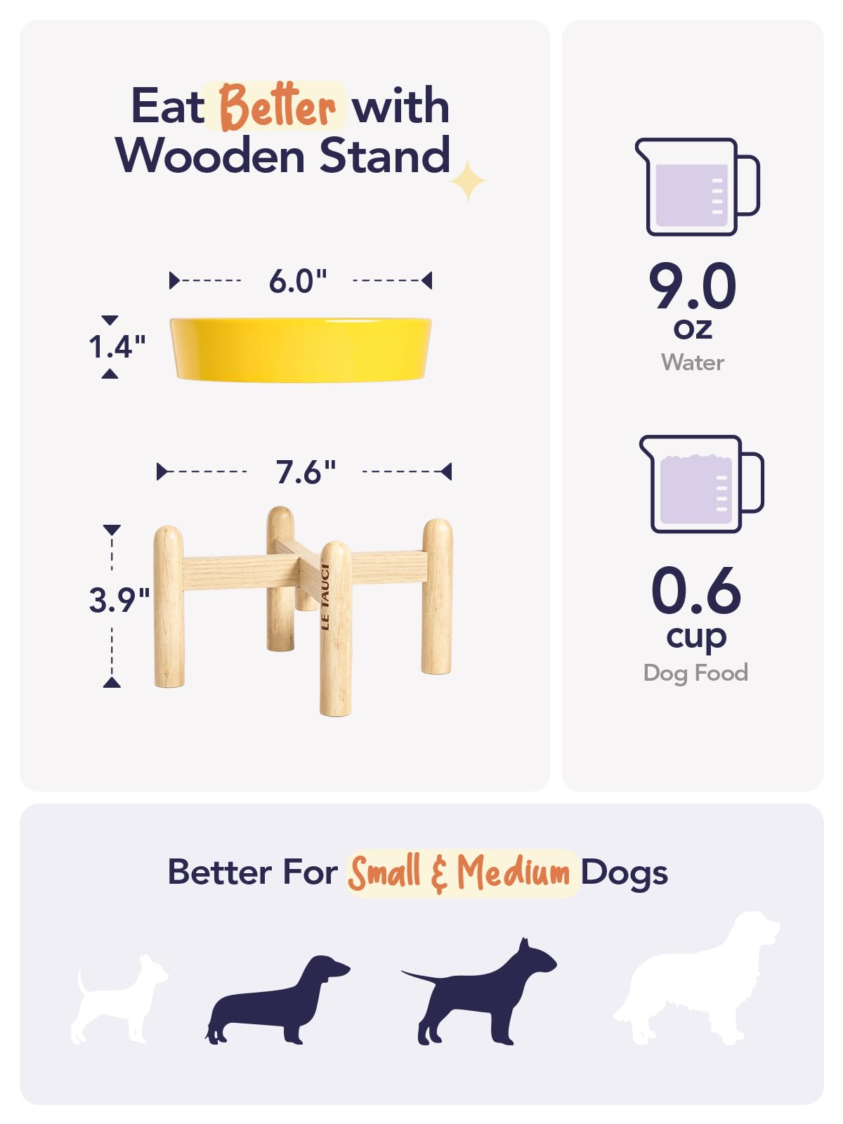 LE TAUCI Dog Bowls Slow Feeder Ceramic, 1.5 Cups Slow Feeding Dog Bowl Small Medium Breed, Puppy Slow Feeder Bowl for Fast Eater, Dog Dishes to Slow Down Eating, Puzzle Dog Food Bowl, Maze Purple