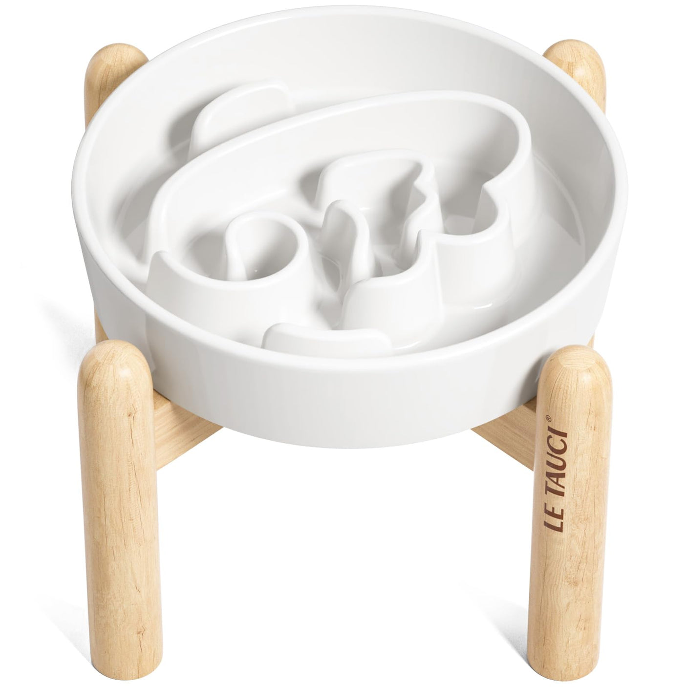 LE TAUCI Dog Bowls Slow Feeder Ceramic, 1.5 Cups Slow Feeding Dog Bowl Small Medium Breed, Puppy Slow Feeder Bowl for Fast Eater, Dog Dishes to Slow Down Eating, Puzzle Dog Food Bowl, Maze Purple