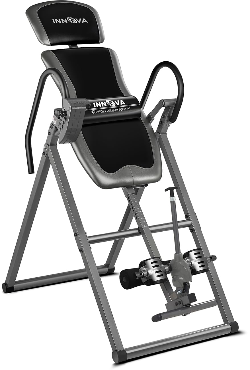 Innova Inversion Table with Adjustable Headrest, Reversible Ankle Holders, and 300 lb Weight Capacity