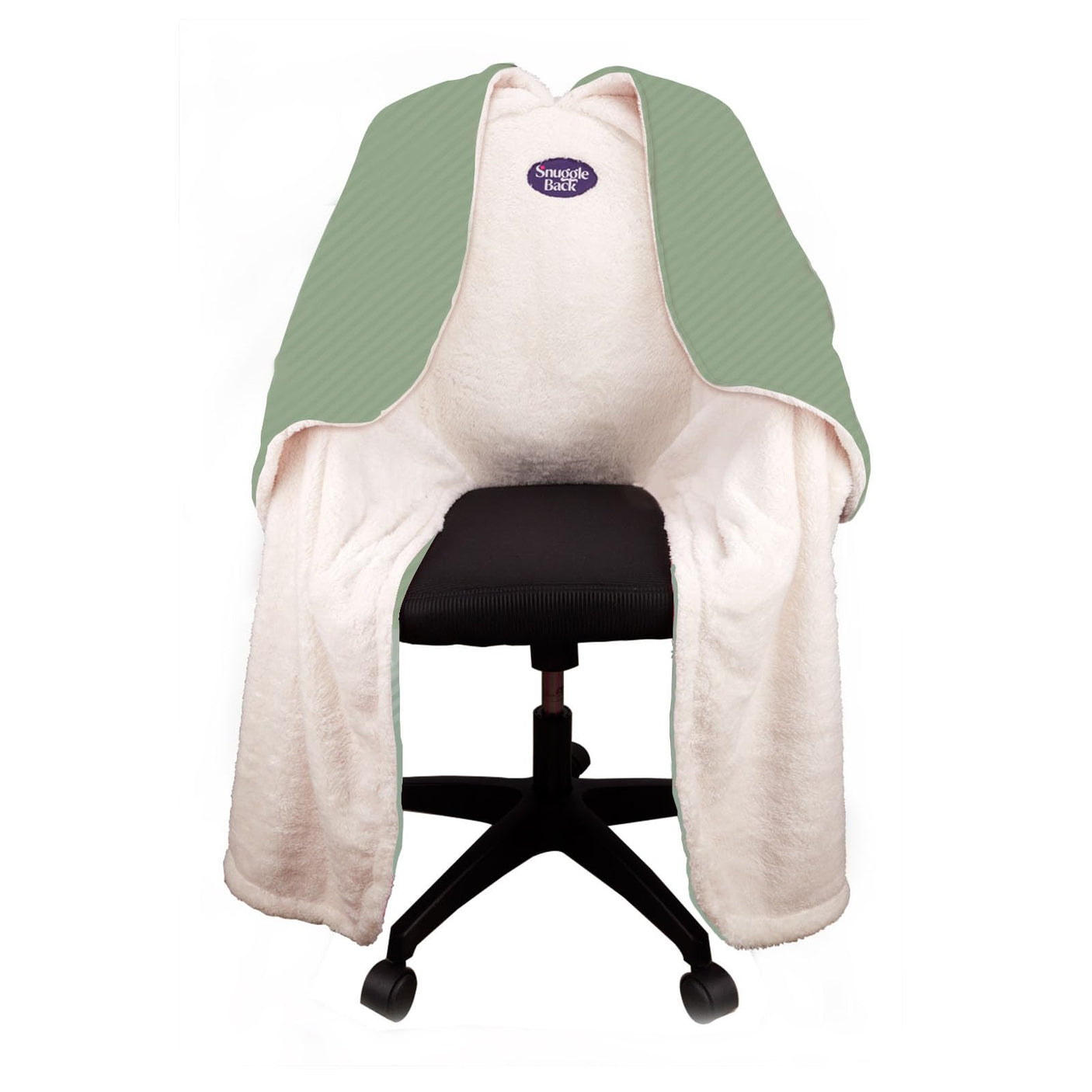 The Original Office Chair Blanket by SnuggleBack; Cozy Comfy Office Desk Chair Wrap Attaches for Convenient Heat and Hands-Free. Stay Warm In The Winter or Summer. Sherpa Fur Lining