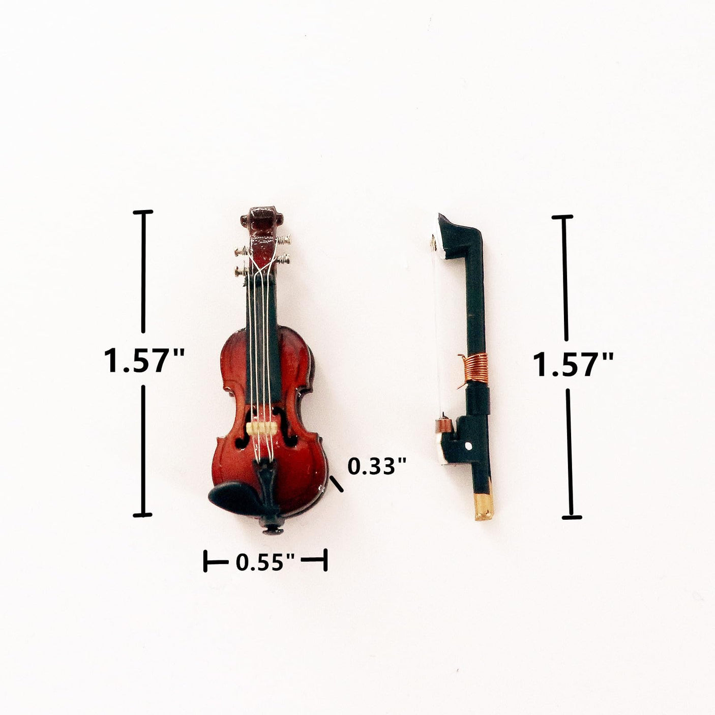 Wooden Miniature Violin with Stand, Bow and Case Mini Musical Instrument Violin Replica Collectible Figurines Dollhouse Accessories Model Home Decoration Display Ornament (3.15"x1.18"x0.59")