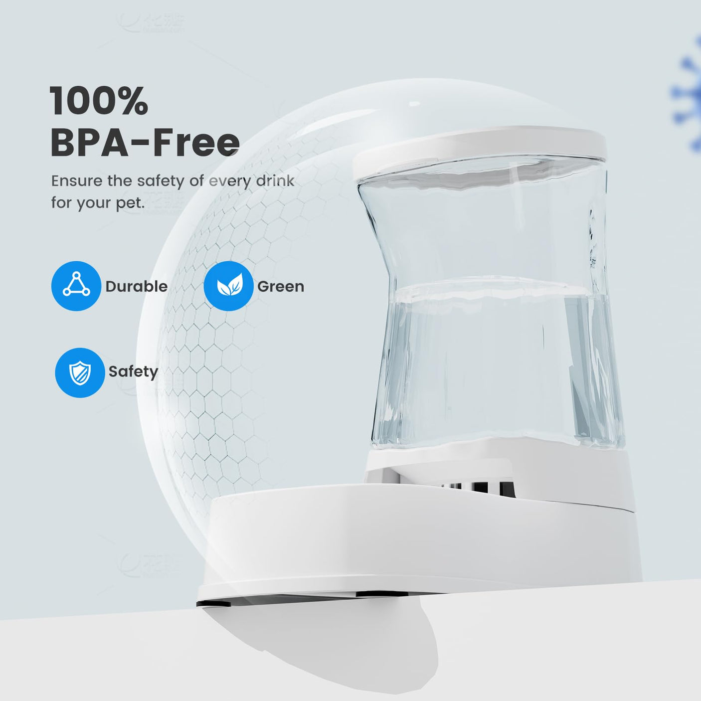 Gardner Pet Automatic Dog Water Dispenser Gravity Stainless Steel Water Waterer Feeder, 100% BPA-Free Large Capacity Water Feeding Bowls for Medium & Large-Sized Dogs Cats Other Pets -(1 Gallon)