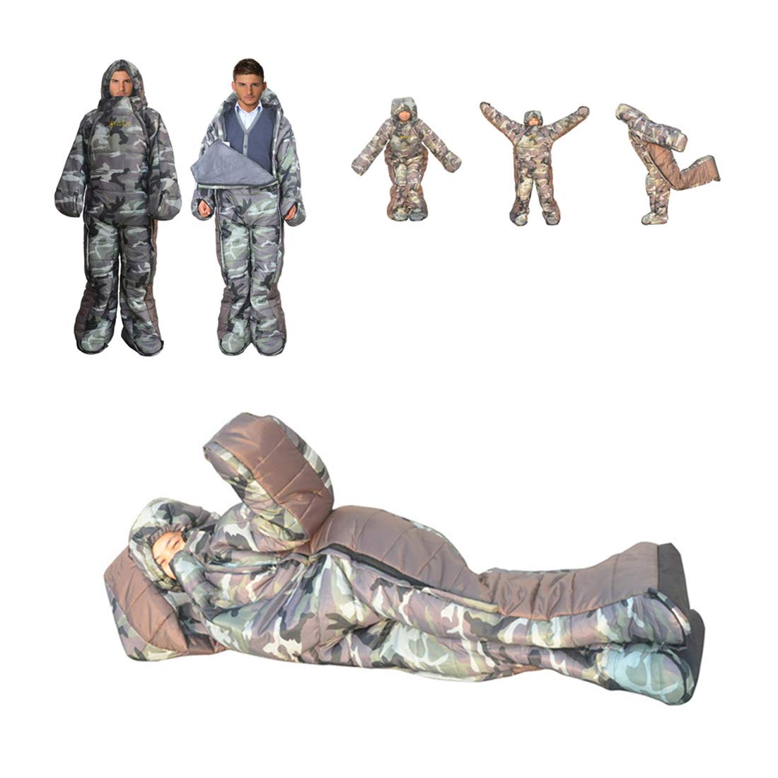 Gaorui Humanoid Outdoor Camping Winter Indoor Portable Ultralight Warm Adult Windproof Sleeping Bag