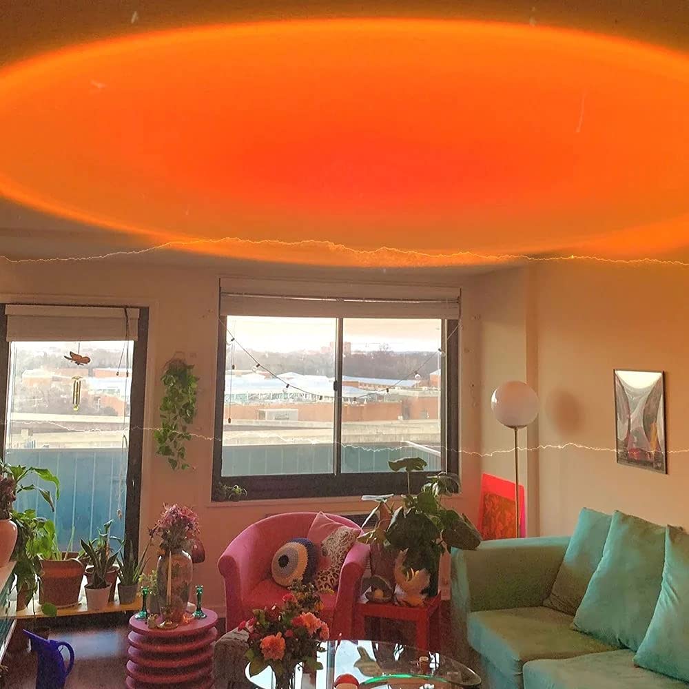 YouOKLight Sunset Lamp, Sunset Projector Lamp 10W LED Sunset Light Night Light 180 Degree Rotation Romantic Rainbow Light USB Charging for Bedroom Party Home Decor, Rainbow…