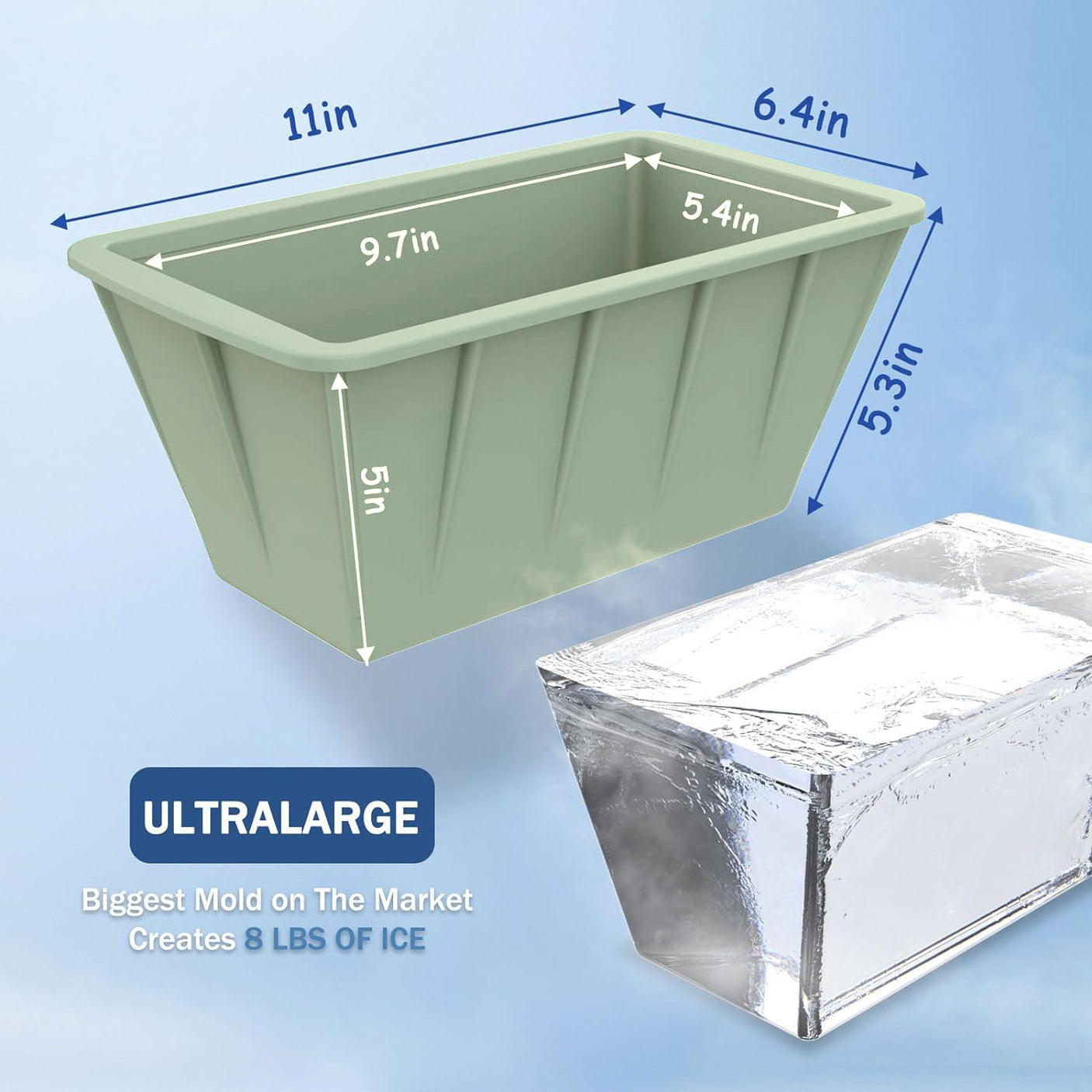 Extra Large Ice Cube Molds 4Pack 32LB Silicone Large Ice Cube Molds for Cold Plunge Tub,Reusable Ice Cube Trays for Freezer,Ice Block Molds for Home Ice Baths,Cold Plunge Accessories,Ice Bath Chiller