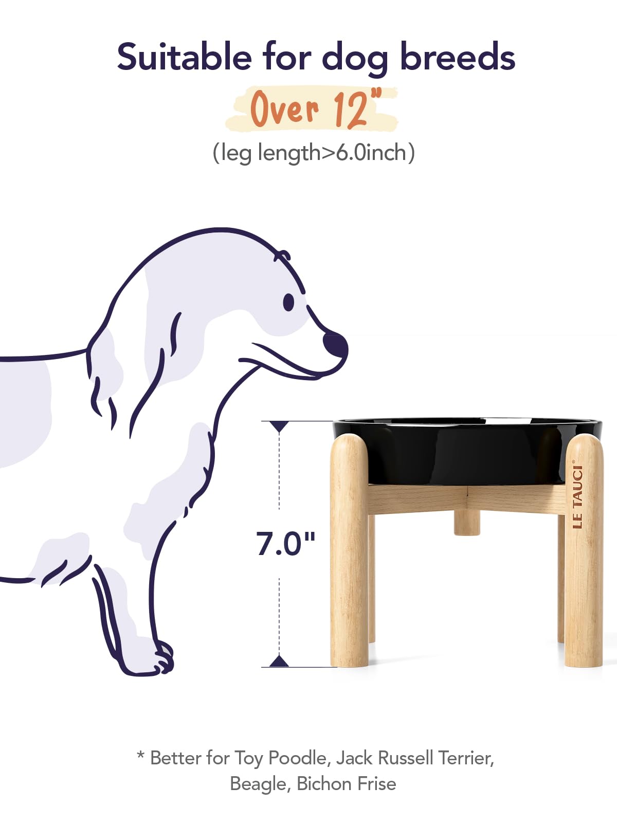 LE TAUCI Dog Bowls Slow Feeder Ceramic, 1.5 Cups Slow Feeding Dog Bowl Small Medium Breed, Puppy Slow Feeder Bowl for Fast Eater, Dog Dishes to Slow Down Eating, Puzzle Dog Food Bowl, Maze Purple