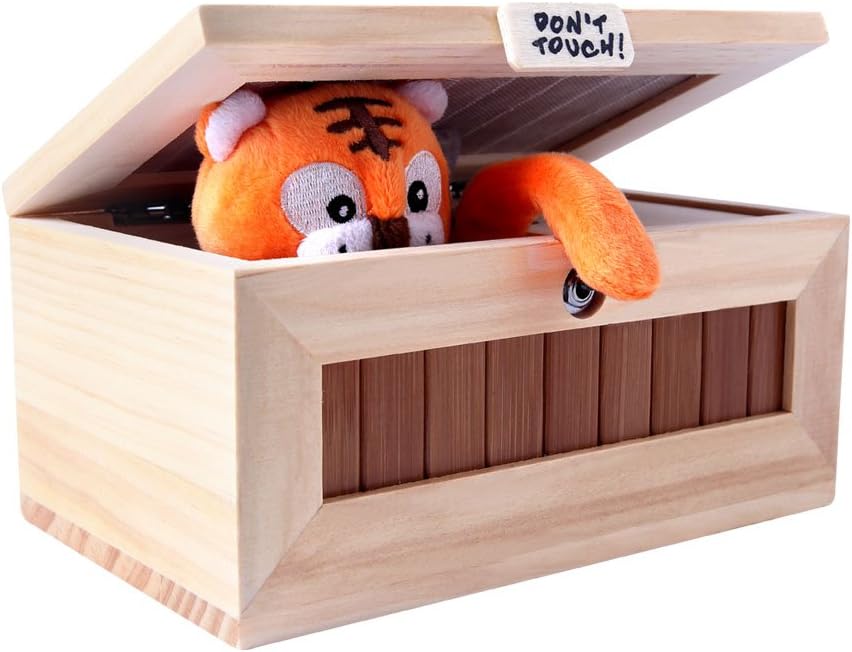 Don't Touch Useless Box with Attitude Leave Me Alone Surprises Machine-Gags & Practical Joke Decorative & Endless Fun- Cute Tiger
